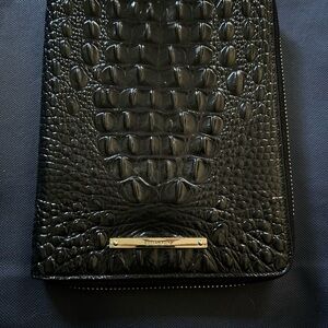 Brahmin Black Melbourne small portfolio with zipper NWOT
